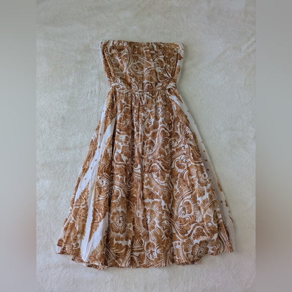Diane Von Furstenberg Dresses & Skirts - Dianne Von Furstenburg strapless Ikat Watercolor Gauzy knee dress
